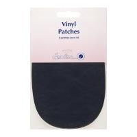 hemline sew on vinyl repair mending patch 10cm x 15cm navy blue