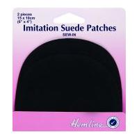 Hemline Sew On Imitation Suede Repair Patch 10cm x 15cm Black