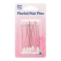 hemline long pearl head florist hat pins ivory