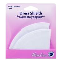 Hemline Short Sleeve Dress Shields White