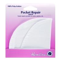 Hemline Sew In White Repair Pockets