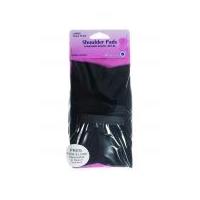 hemline covered foam set in shoulder pads black