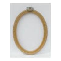 Hemline Oval Flexi Hoop Frame 10cm x 12.5cm Wood Grain