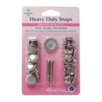 Hemline Heavy Duty Metal Snaps Kit with Tool Nickel/Silver