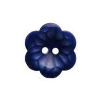 Hemline Flower Shaped Two Hole Buttons 15mm Royal Blue