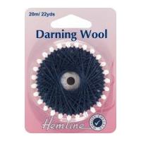 Hemline Wool & Polyester Darning Yarn 20m Navy Blue