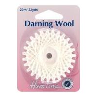 Hemline Wool & Polyester Darning Yarn 20m White