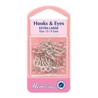 Hemline Hook & Eye Fastenings Silver