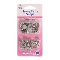 Hemline Heavy Duty Metal Snaps Refill Pack Nickel/Silver