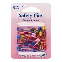 Hemline Safety Pins Assorted Colours