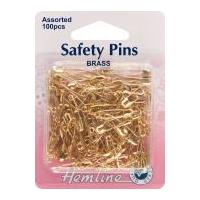 Hemline Safety Pins Gold