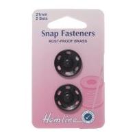 Hemline Sew On Metal Press Snap Fasteners Black