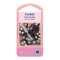 hemline metal eyelets kit with tool black