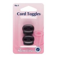 Hemline Adjustable Cord Toggles Black