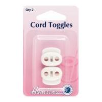 Hemline Adjustable Cord Toggles White