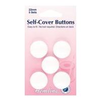 Hemline Nylon Plastic Self Cover Buttons 22mm White