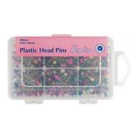 Hemline Plastic Coloured Head Sewing Pins Value Pack
