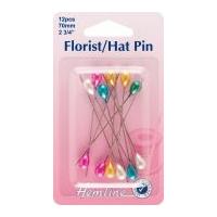 Hemline Long Pearl Head Florist & Hat Pins Assorted Colours