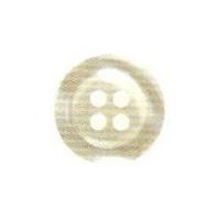 Hemline Round Translucent Rimmed Buttons 15mm White