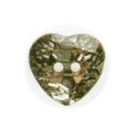 Hemline Heart Faceted Gem Like Buttons 16mm Clear