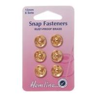 hemline sew on metal press snap fasteners gold