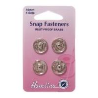 Hemline Sew On Metal Press Snap Fasteners Nickel/Silver