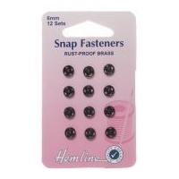 Hemline Sew On Metal Press Snap Fasteners Black