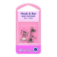 hemline hook bar fasteners silver
