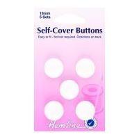 Hemline Nylon Plastic Self Cover Buttons 18mm White