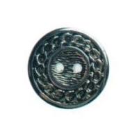 Hemline Round Metallic Buttons with Chain Edging 20mm Silver