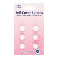 Hemline Nylon Plastic Self Cover Buttons 11mm White