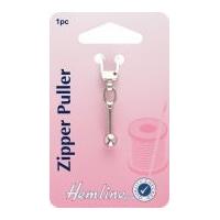 Hemline Replacement Zip Fastener Puller Ball Silver