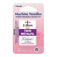Hemline Twin Metalfil Universal Sewing Machine Needles
