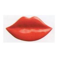 Hemline Lip Mouth Shaped Buttons Red