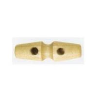 Hemline Natural Wood Chunky Toggles 35mm Light Natural