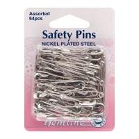 Hemline Safety Pins Value Pack Nickel/Silver