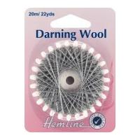 Hemline Wool & Polyester Darning Yarn 20m Dark Grey