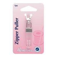 Hemline Replacement Zip Fastener Puller Rectangle Transparent