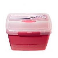 Hemline Plastic Caddy Sewing Box Pink