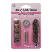 Hemline Heavy Duty Metal Snaps Kit with Tool Antique Brass