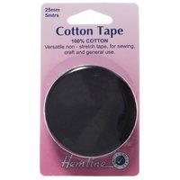 Hemline Cotton Tape Black - 5m x 25mm 375478