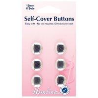 Hemline Self Cover Buttons Metal Top - 15mm 375273