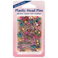 Hemline Plastic Head Pins Nickel - 38mm 200pcs 375217