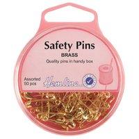 Hemline Safety Pins Brass - 19mm/23mm - 50pcs 375241