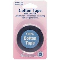 Hemline Cotton Tape Black - 5m x 12mm 375476