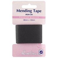 Hemline Iron-On Mending Tape Black - 100cm x 35mm 375465
