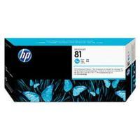 Hewlett Packard HP 81 Cyan Printhead and Printhead Cleaner for the