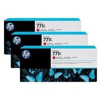Hewlett Packard HP 771C 775ml Chromatic Red Ink Cartridges 3-Pack for