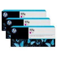 hewlett packard hp 771c 775ml magenta ink cartridges 3 pack for