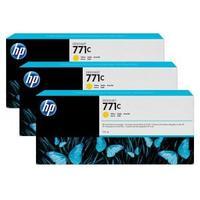 Hewlett Packard HP 771C 775ml Yellow Ink Cartridges 3-Pack for